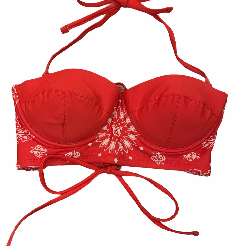 Exhilaration BoHo tie back bikini top sz L